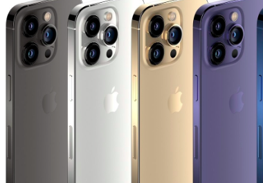 iPhone14Pro的所有五种颜色包括新的渐变色都显示在一般图像中