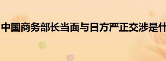 中国商务部长当面与日方严正交涉是什么情况