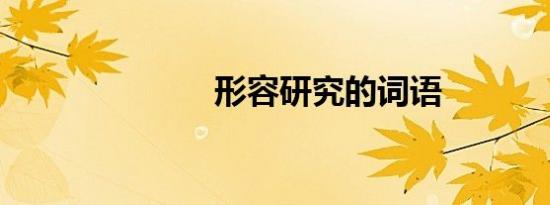 形容研究的词语