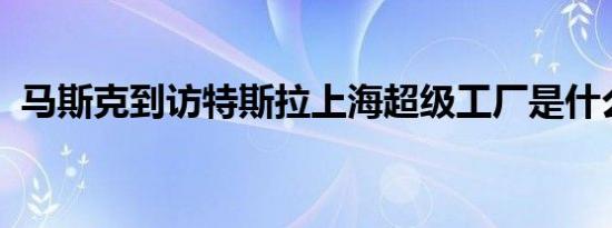 马斯克到访特斯拉上海超级工厂是什么情况