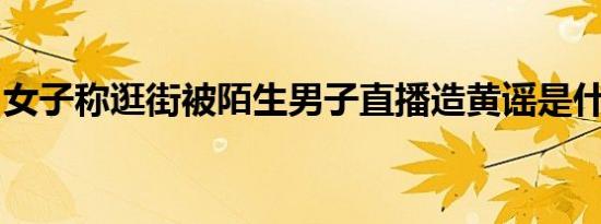 女子称逛街被陌生男子直播造黄谣是什么情况