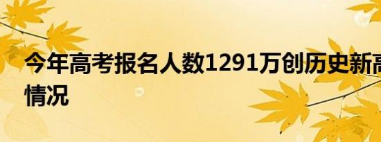 今年高考报名人数1291万创历史新高是什么情况