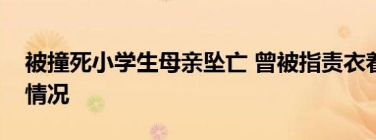 被撞死小学生母亲坠亡 曾被指责衣着是什么情况