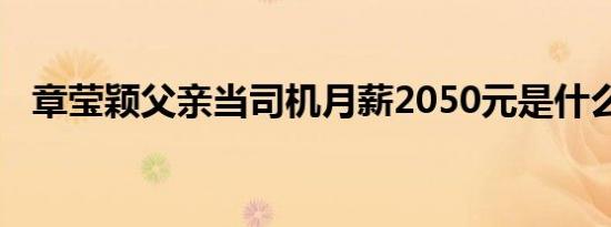 章莹颖父亲当司机月薪2050元是什么情况
