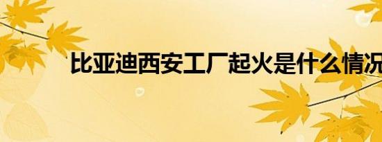 比亚迪西安工厂起火是什么情况