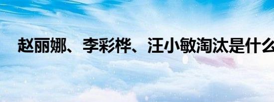 赵丽娜、李彩桦、汪小敏淘汰是什么情况