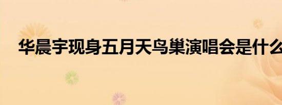 华晨宇现身五月天鸟巢演唱会是什么情况