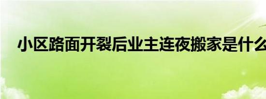 小区路面开裂后业主连夜搬家是什么情况