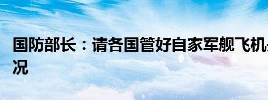 国防部长：请各国管好自家军舰飞机是什么情况