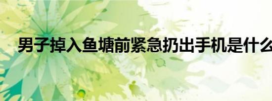 男子掉入鱼塘前紧急扔出手机是什么情况