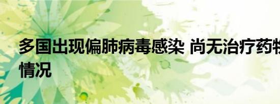 多国出现偏肺病毒感染 尚无治疗药物是什么情况