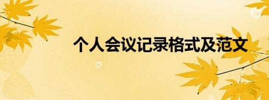 个人会议记录格式及范文