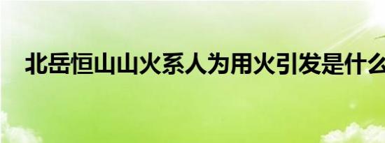 北岳恒山山火系人为用火引发是什么情况