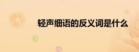 轻声细语的反义词是什么