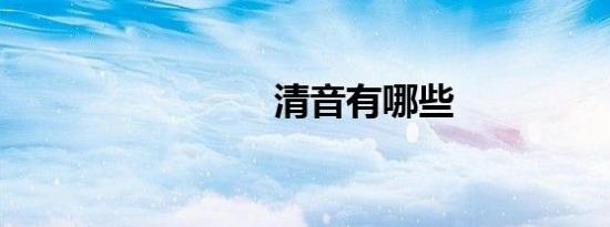 清音有哪些