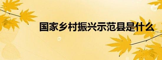 国家乡村振兴示范县是什么