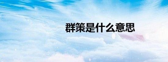 群策是什么意思