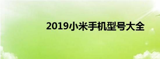 2019小米手机型号大全