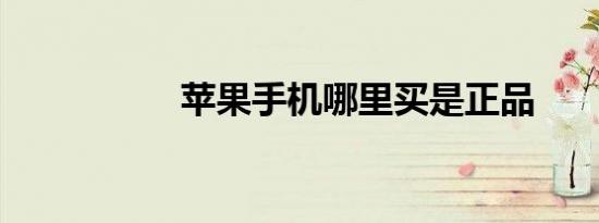 苹果手机哪里买是正品