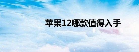 苹果12哪款值得入手