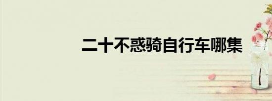 二十不惑骑自行车哪集