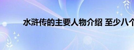 水浒传的主要人物介绍 至少八个