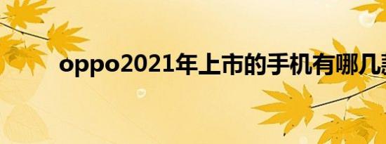 oppo2021年上市的手机有哪几款