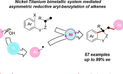 NiTi双金属体系介导游离醇对烯烃的对映选择性还原芳基苄基化