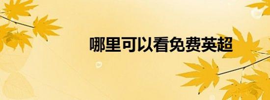 哪里可以看免费英超