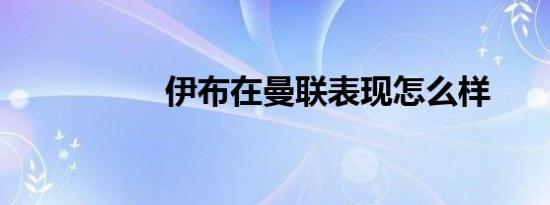 伊布在曼联表现怎么样