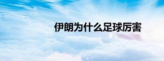 伊朗为什么足球厉害