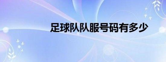 足球队队服号码有多少