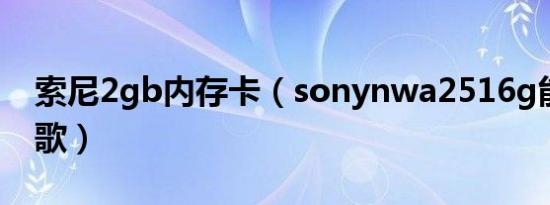 索尼2gb内存卡（sonynwa2516g能存多少歌）