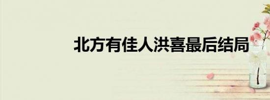 北方有佳人洪喜最后结局