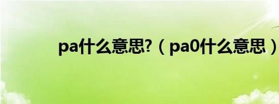 pa什么意思?（pa0什么意思）