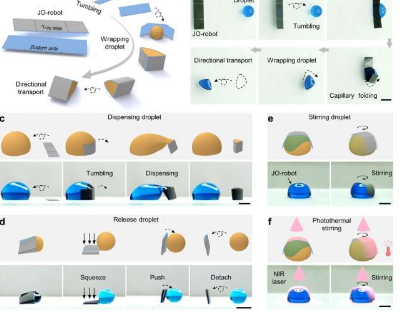 科学家实现飞秒激光制造磁响应Janus折纸机器人