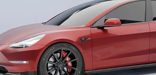 非高地特斯拉Model3轿车采用碳纤维车身套件后看起来更好