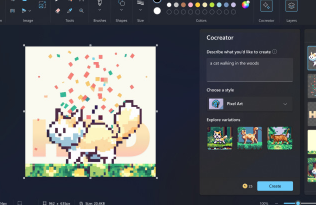 微软Paint应用程序更新添加了基于AI的Cocreator功能