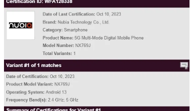 努比亚RedMagic9系列出现在新的预发布认证中