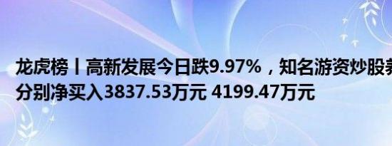 龙虎榜丨高新发展今日跌9.97%，知名游资炒股养家 小鳄鱼分别净买入3837.53万元 4199.47万元