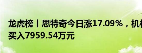 龙虎榜丨思特奇今日涨17.09%，机构合计净买入7959.54万元