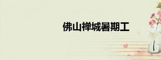 佛山禅城暑期工