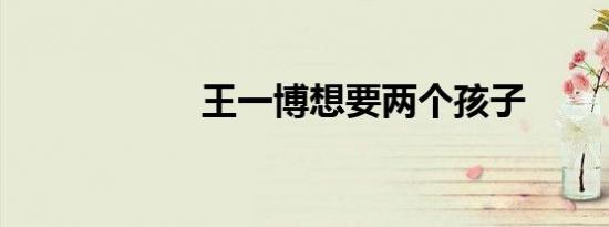 王一博想要两个孩子