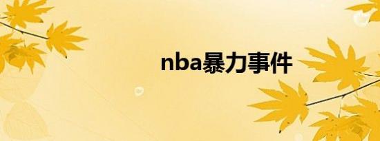 nba暴力事件