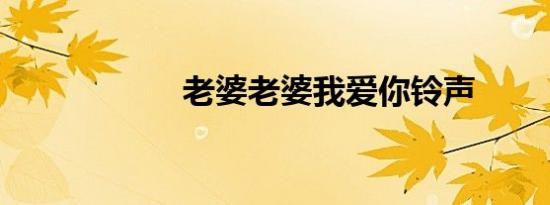 老婆老婆我爱你铃声