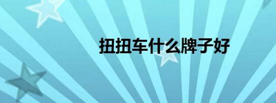 扭扭车什么牌子好