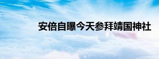 安倍自曝今天参拜靖国神社