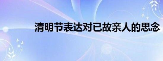 清明节表达对已故亲人的思念