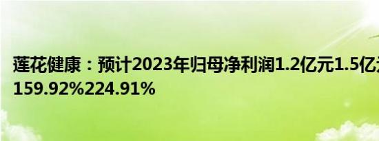 莲花健康：预计2023年归母净利润1.2亿元1.5亿元，同比增159.92%224.91%