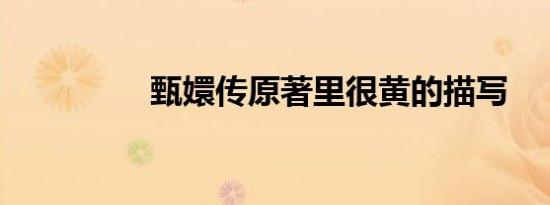 甄嬛传原著里很黄的描写